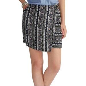 Cato Plus Size 18W Aztec Print Skort Pull-On Shorts Black White Peach
